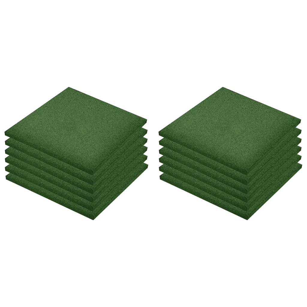 Valtegels 12 st 50x50x3 cm rubber groen