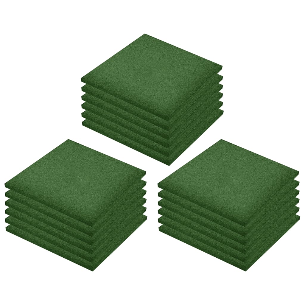 Valtegels 18 st 50x50x3 cm rubber groen