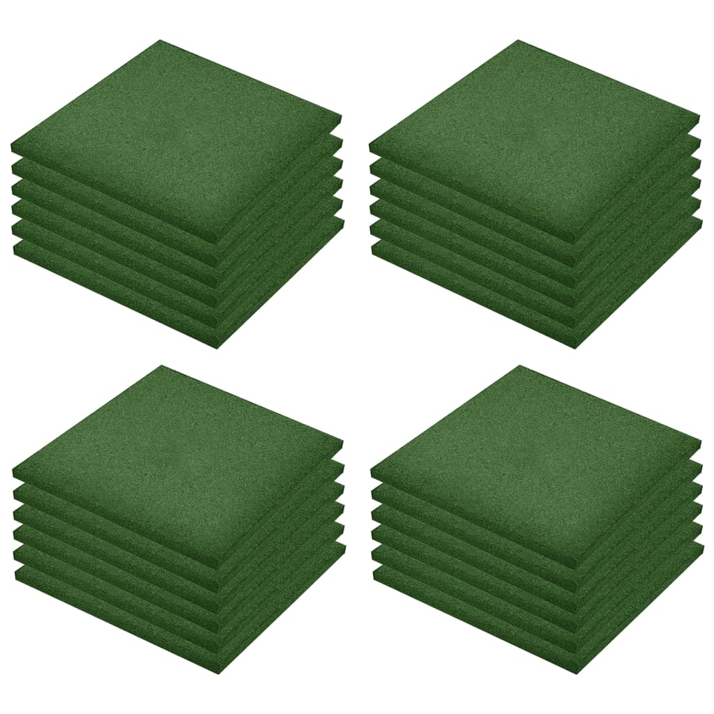 Valtegels 24 st 50x50x3 cm rubber groen