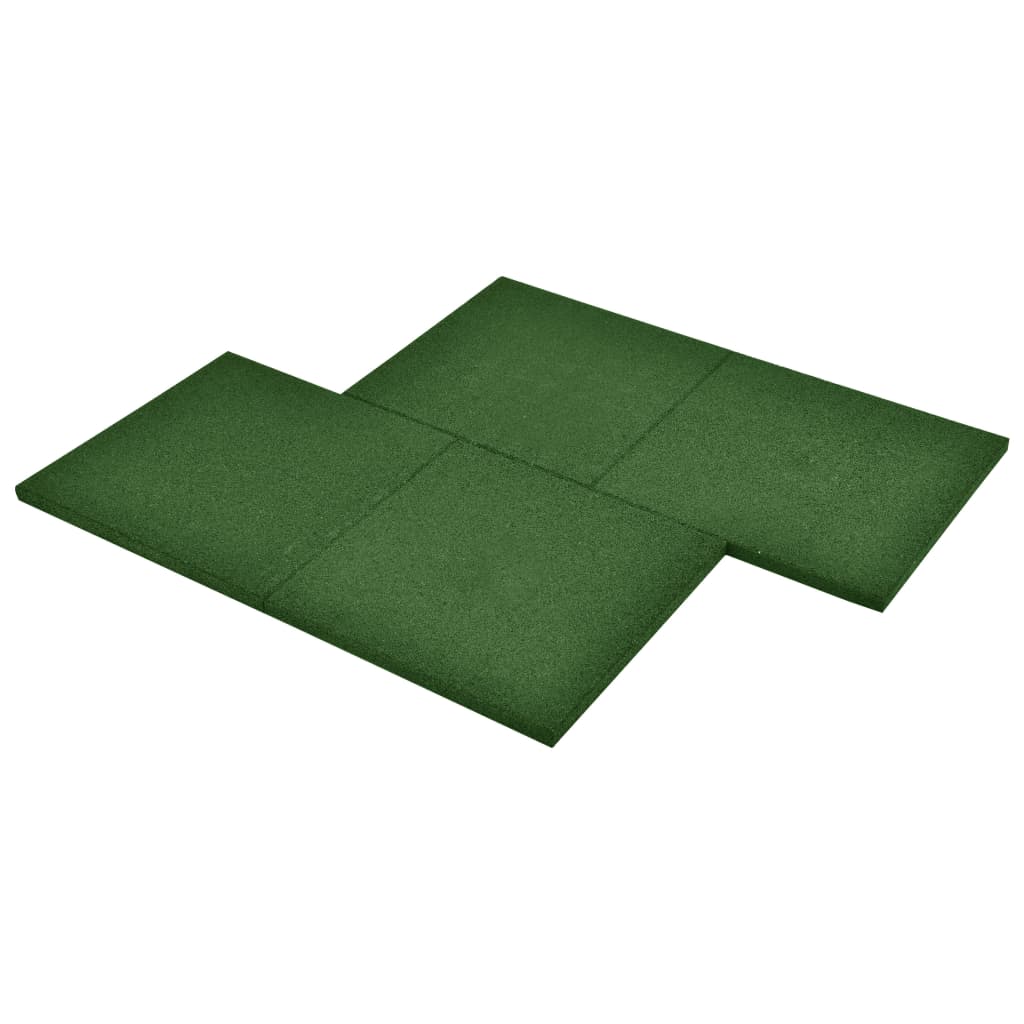 Valtegels 24 st 50x50x3 cm rubber groen