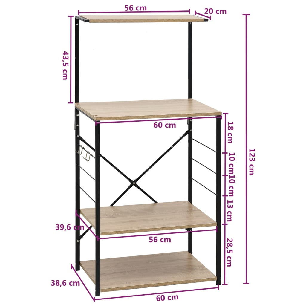 Magnetronkast 60X39,6X123 Cm Spaanplaat Zwart En Eikenkleurig