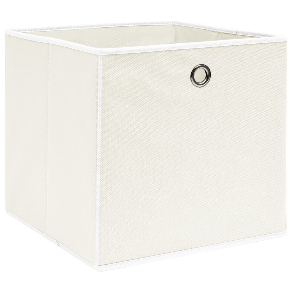 Opbergboxen 10 st 32x32x32 cm stof wit