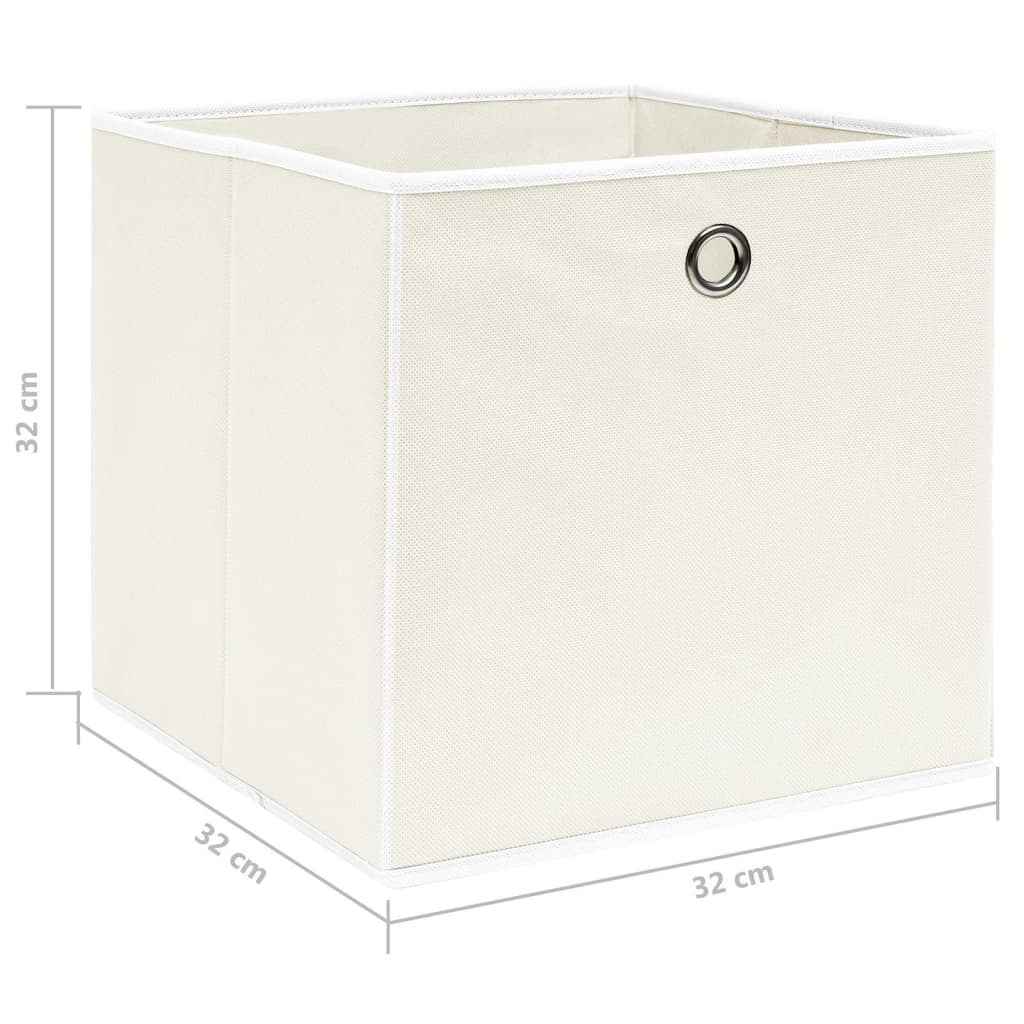 Opbergboxen 10 st 32x32x32 cm stof wit