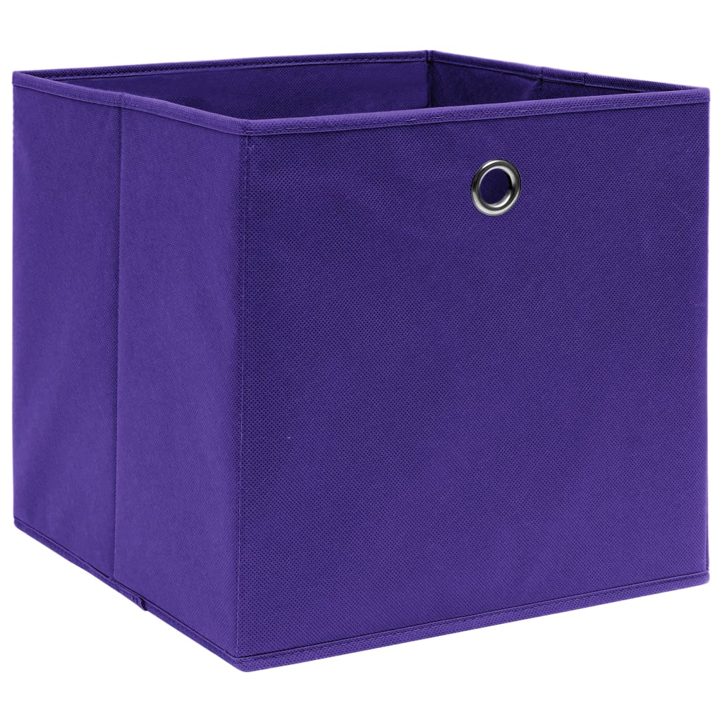 Opbergboxen 10 st 32x32x32 cm stof paars