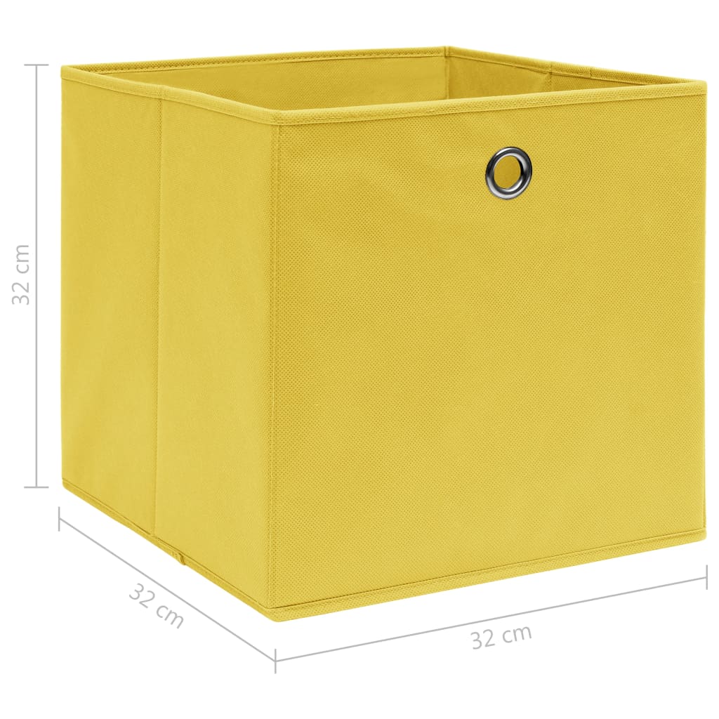 Opbergboxen 10 st 32x32x32 cm stof geel