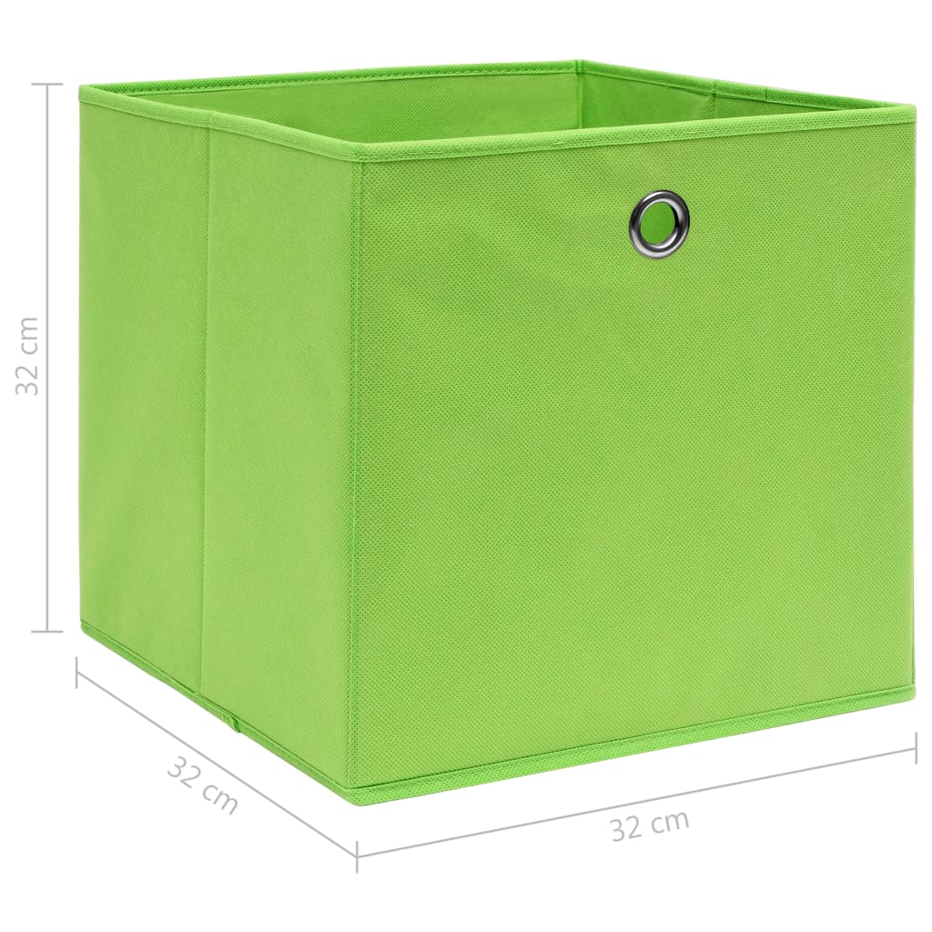 Opbergboxen 10 st 32x32x32 cm stof groen