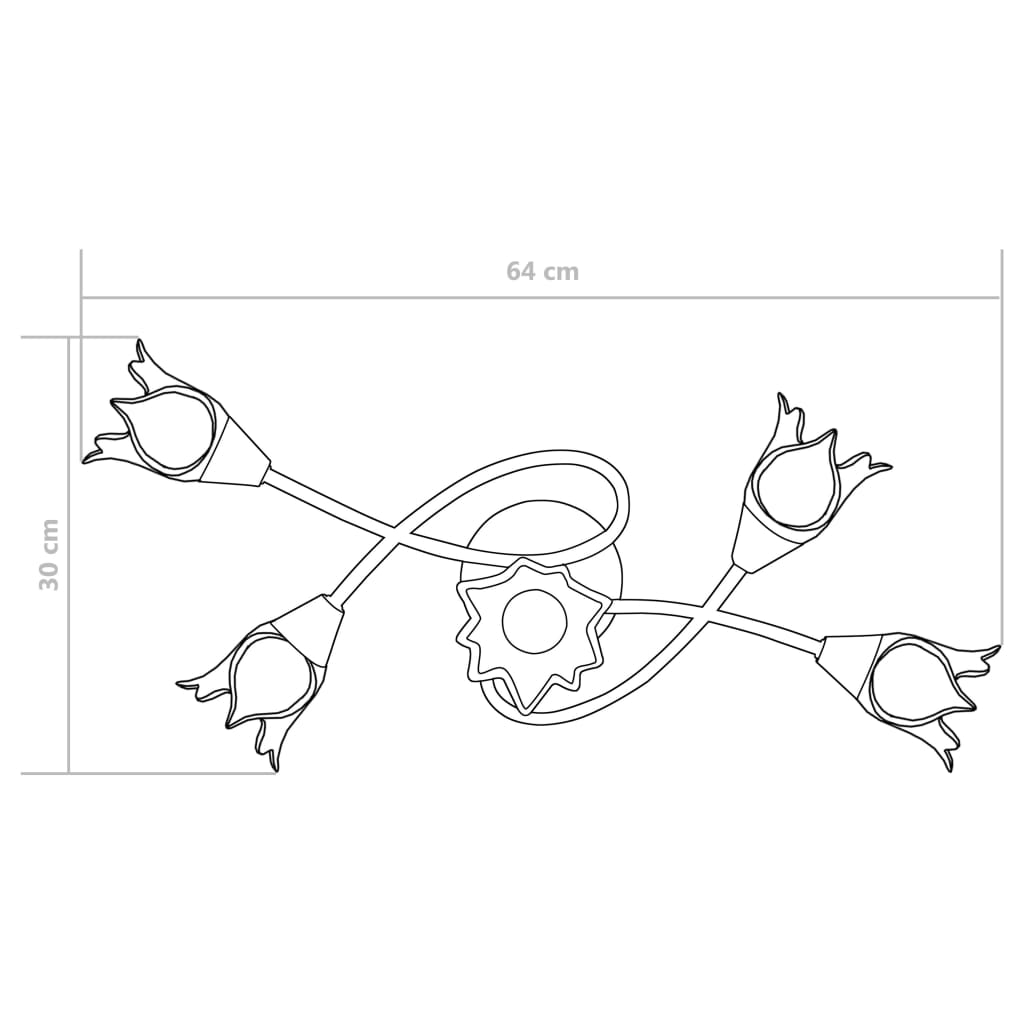 Plafondlamp met glazen tulpvormige kappen 5xE14 transparant