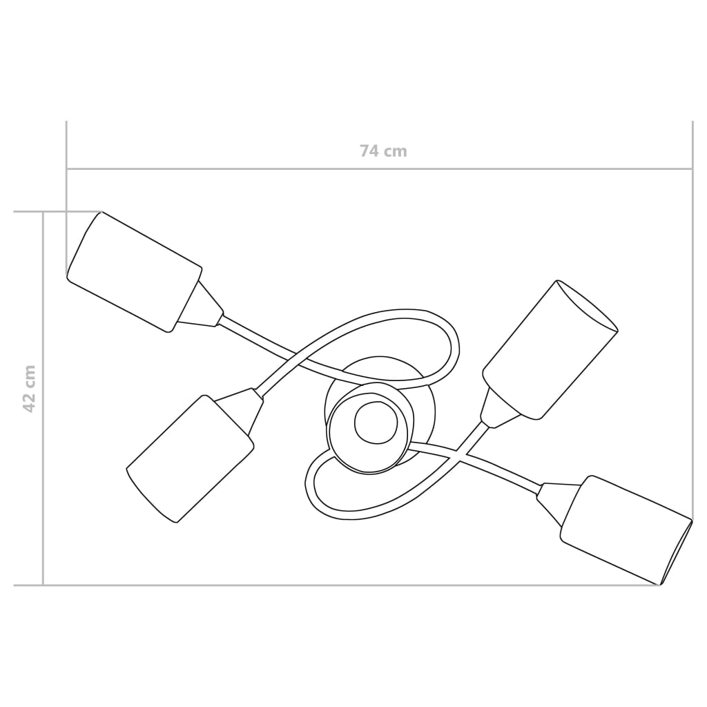 Plafondlamp met keramieken cilindervormige kappen 5xE14 wit