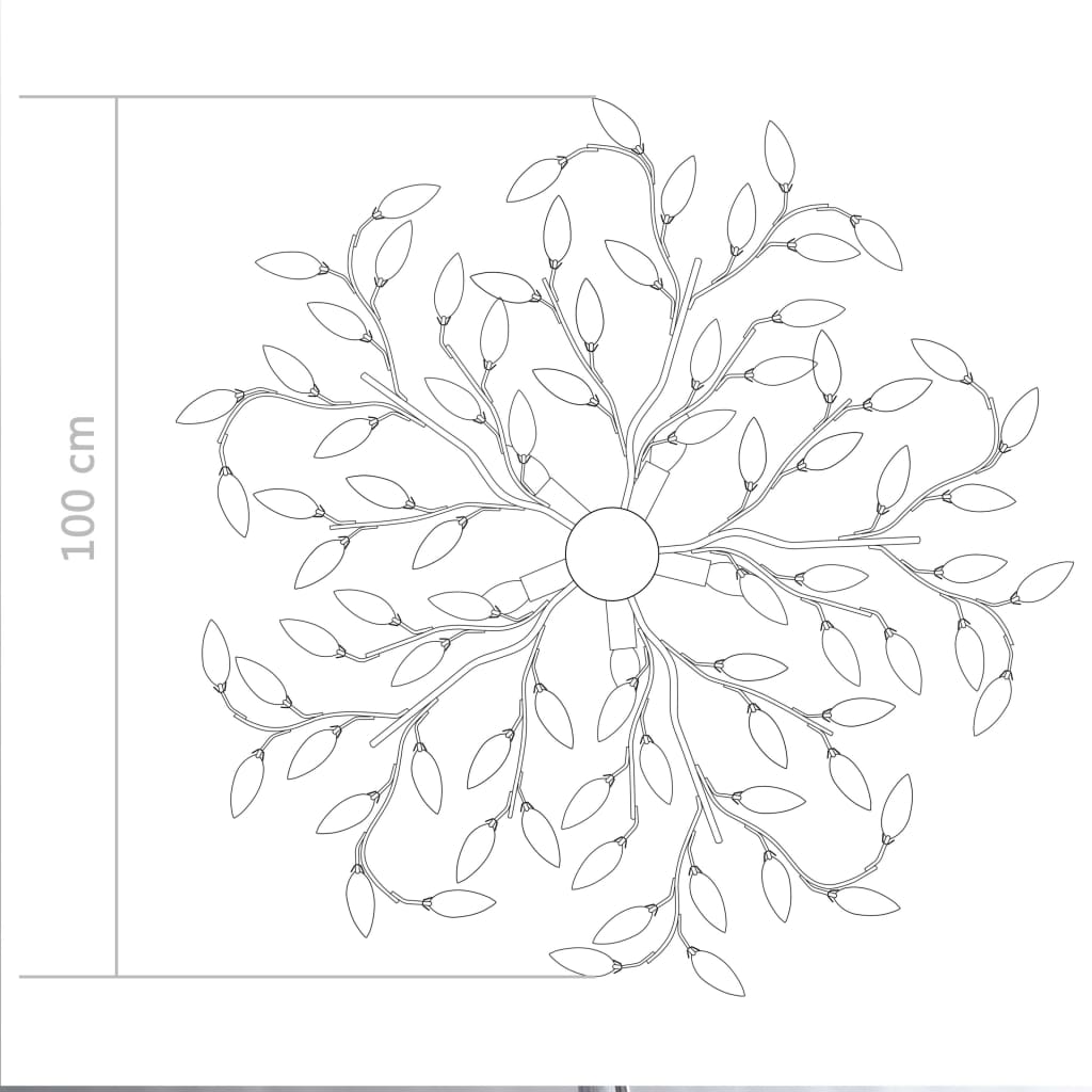 Plafondlamp Met Acryl Kristallen Bladarmen Voor 5Xe4 100 x 15 cm Wit