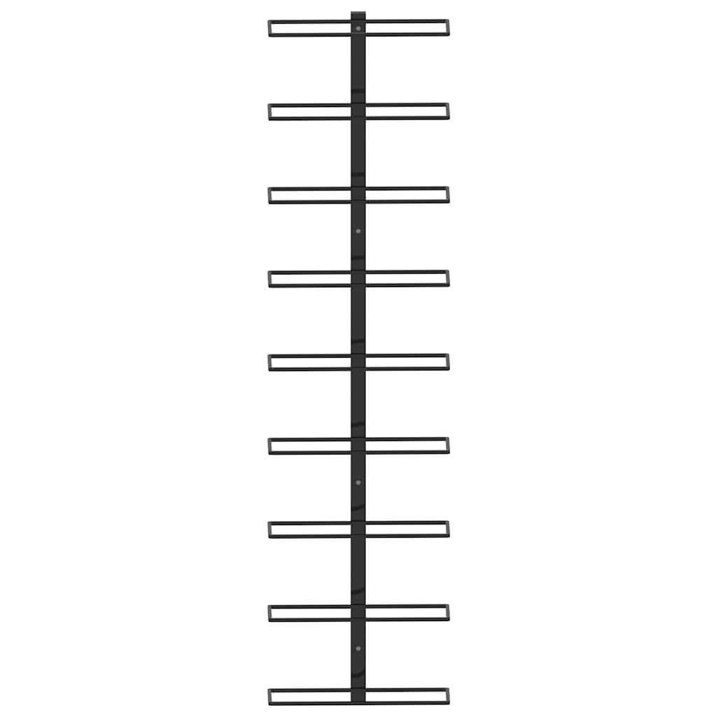 Wijnrek voor 9 flessen wandmontage ijzer zwart
