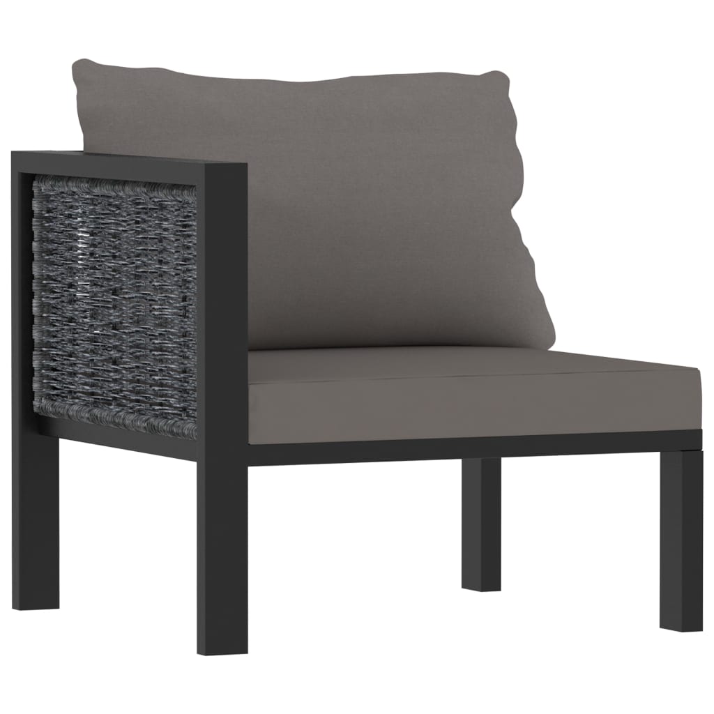 7-Delige Loungeset Met Kussens Poly Rattan Antraciet 1 3x hoek + 3x midden + Tafel