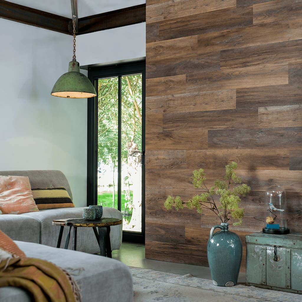 Wallart Planken Hout-Look Schuurhout Eiken Omberbruin 15