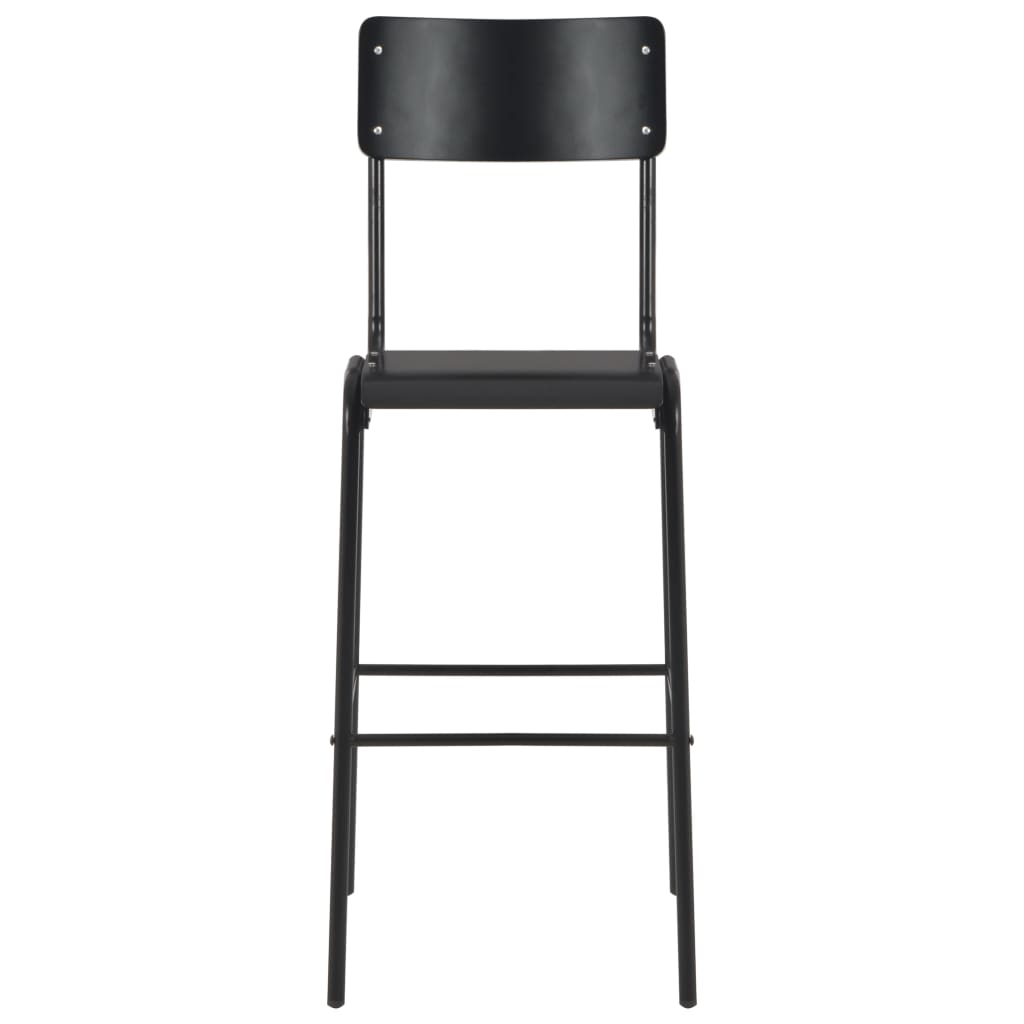 Barstoelen 4 st massief multiplex staal zwart