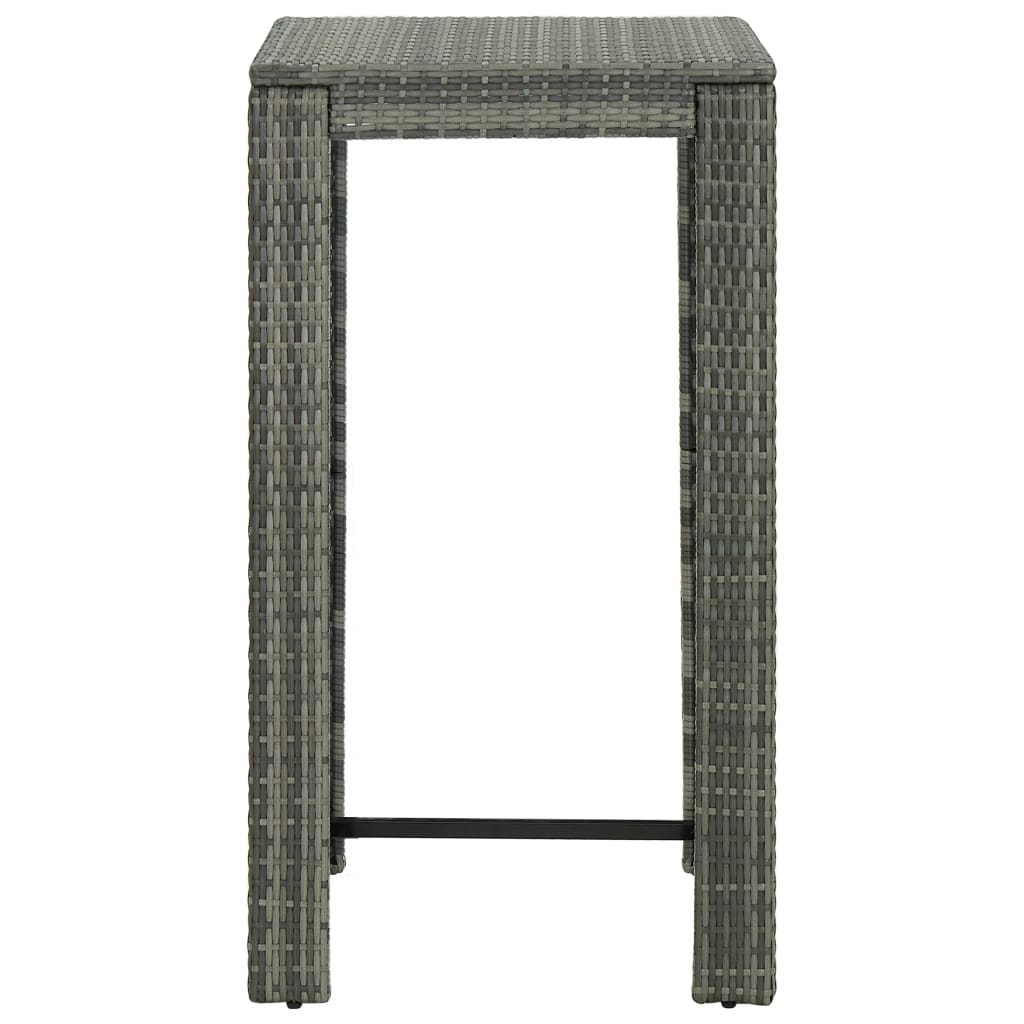 Tuinbartafel 60,5X60,5X0,5 Cm Poly Rattan 60.5 x 60.5 x 110.5 cm Grijs