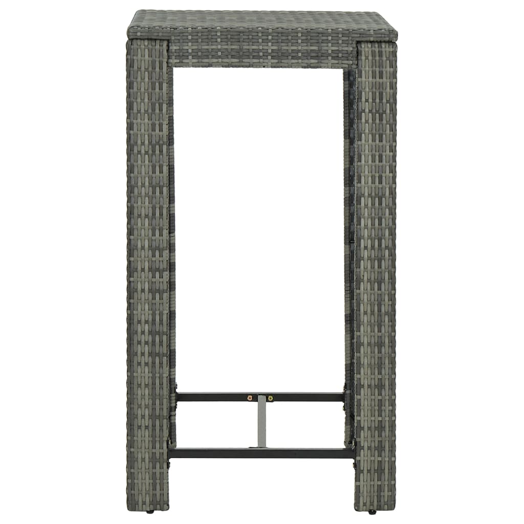 Tuinbartafel 60,5X60,5X0,5 Cm Poly Rattan 60.5 x 60.5 x 110.5 cm Grijs