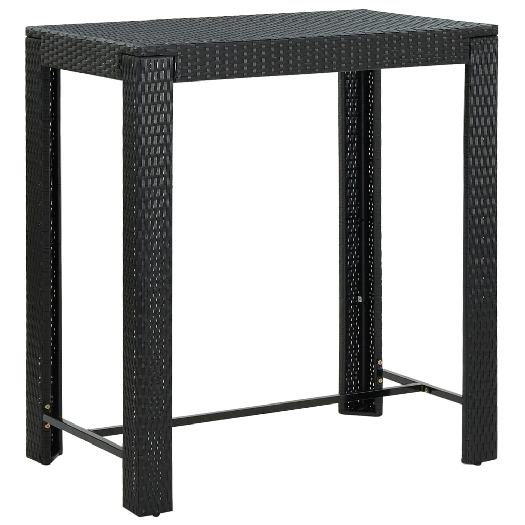 Tuinbartafel 00X60,5X0,5 Cm Poly Rattan 100 x 60.5 x 110.5 cm Zwart