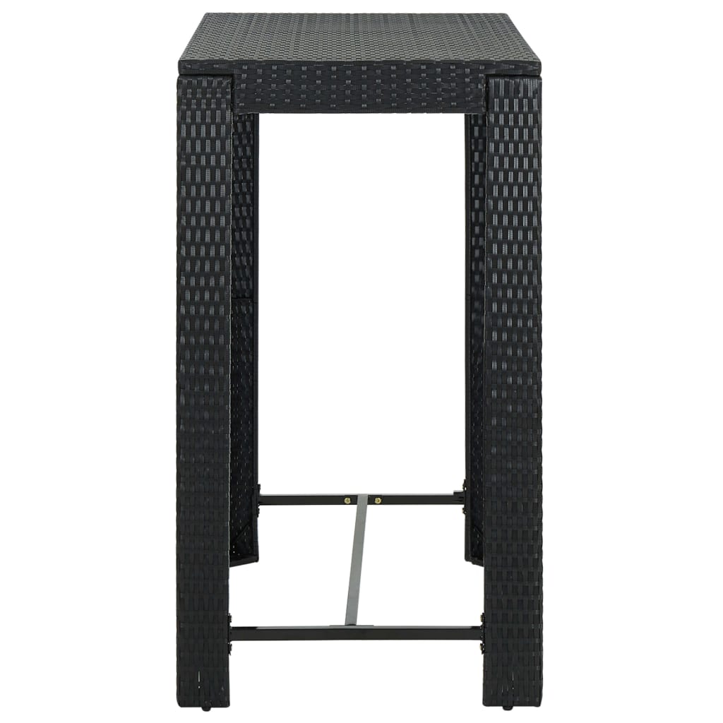 Tuinbartafel 00X60,5X0,5 Cm Poly Rattan 100 x 60.5 x 110.5 cm Zwart