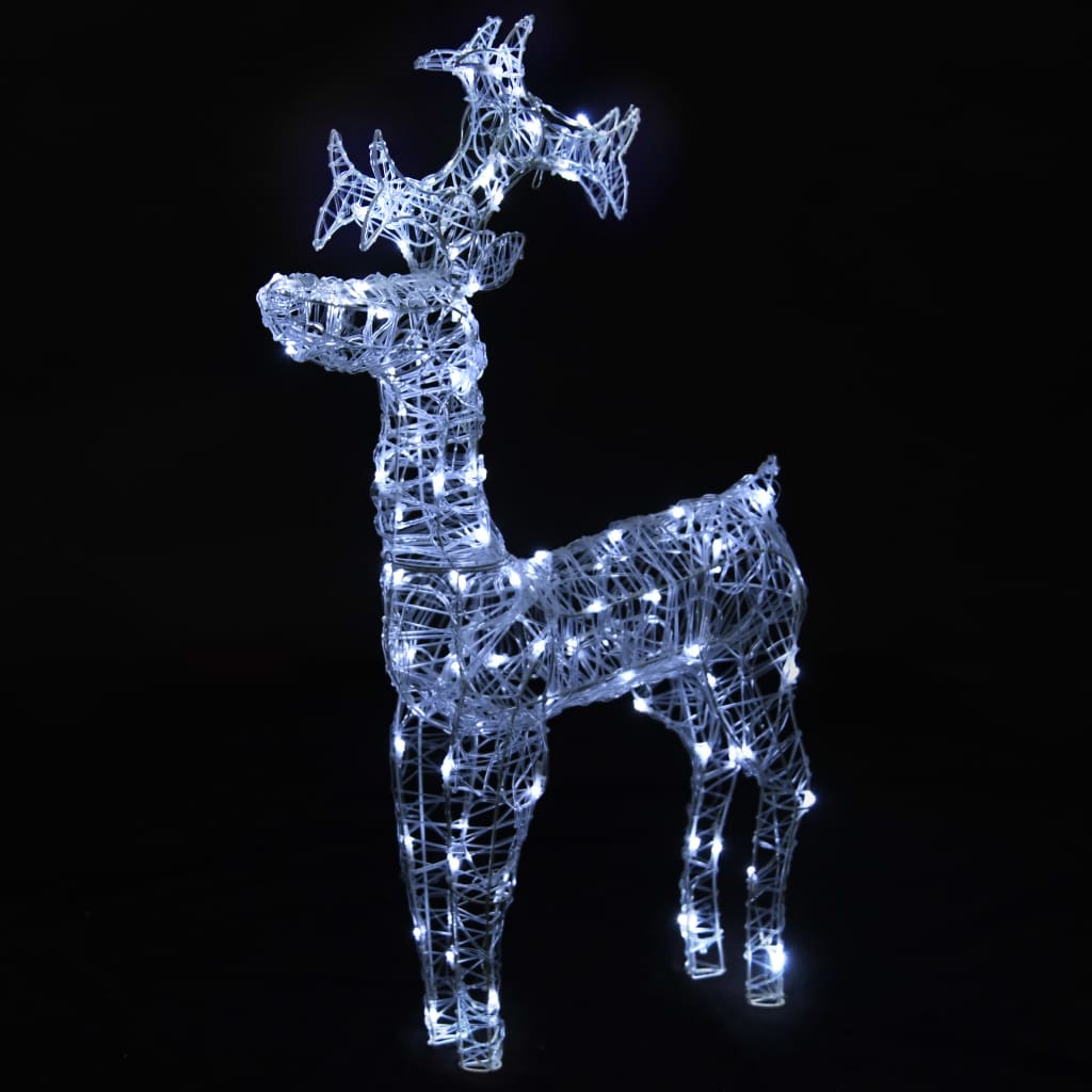 Kerstdecoratie rendieren 90 LED's 60x16x100 cm acryl