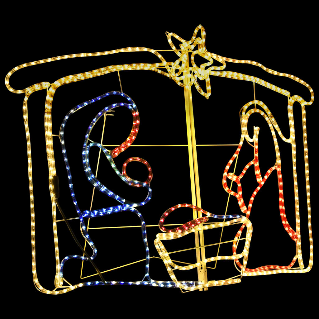 Kerstdecoratie kerststal 240 LED's 116x41x87 cm