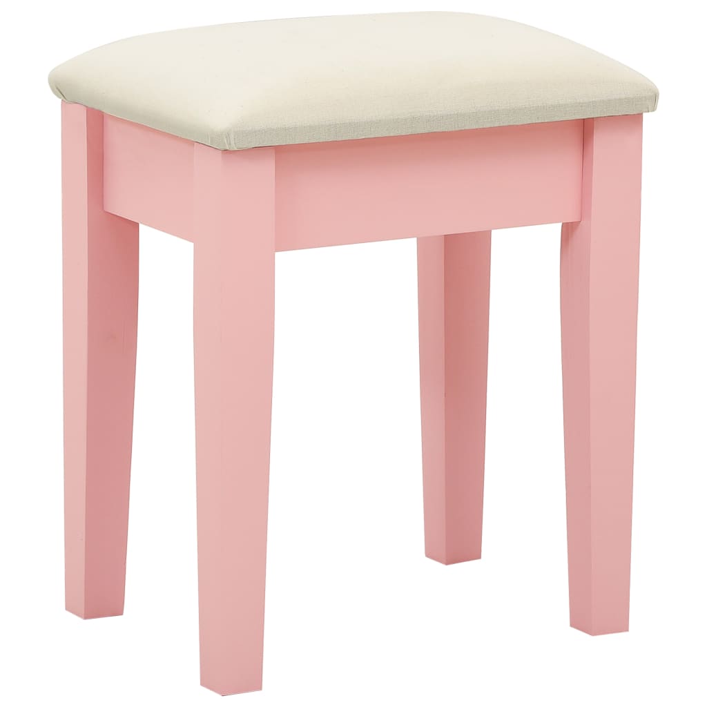 Kaptafel Met Kruk 65X36X128 Cm Paulowniahout Mdf Roze