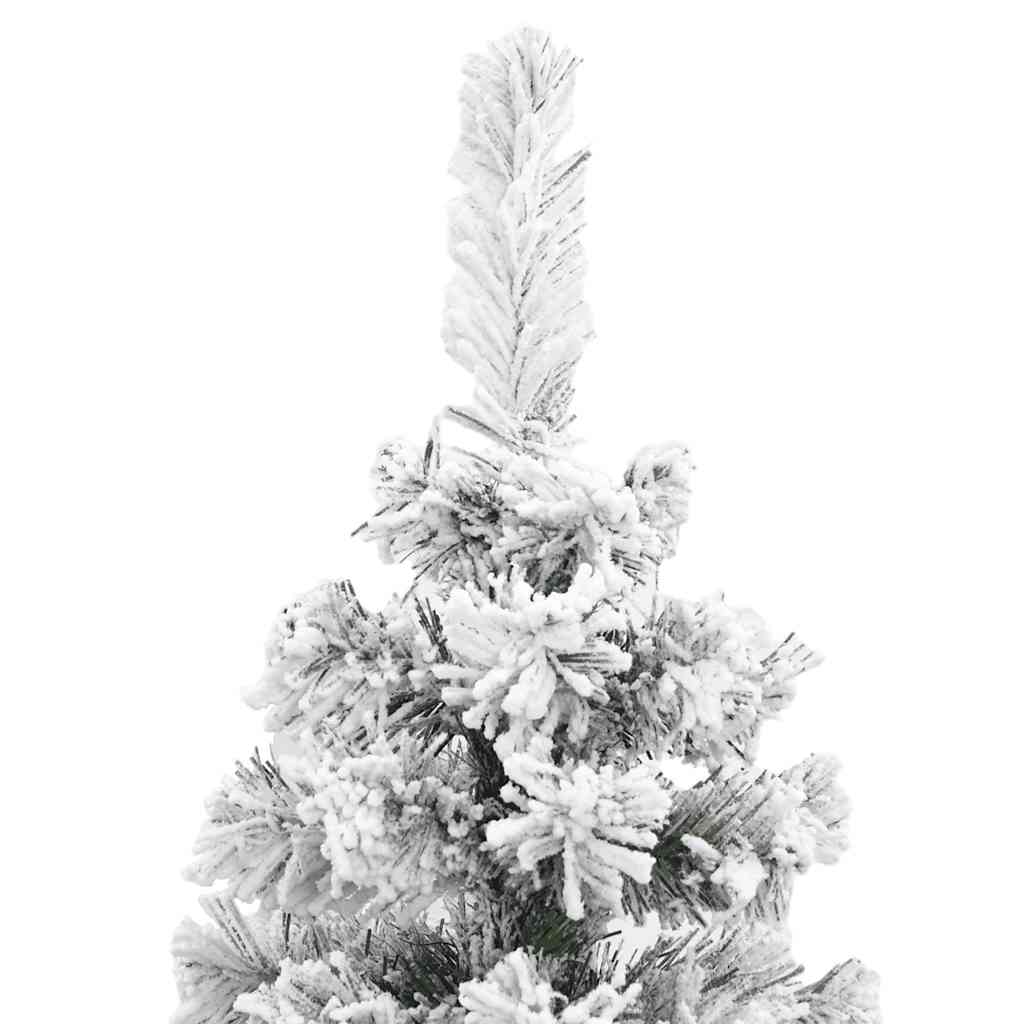 Kunstkerstboom met sneeuw smal 150 cm PVC groen