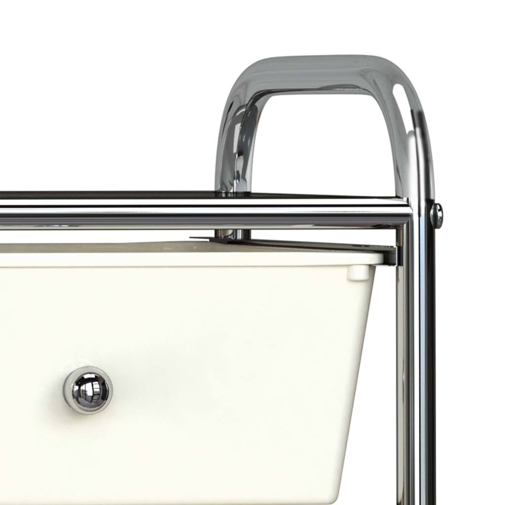 Opbergtrolley met 4 lades mobiel kunststof wit