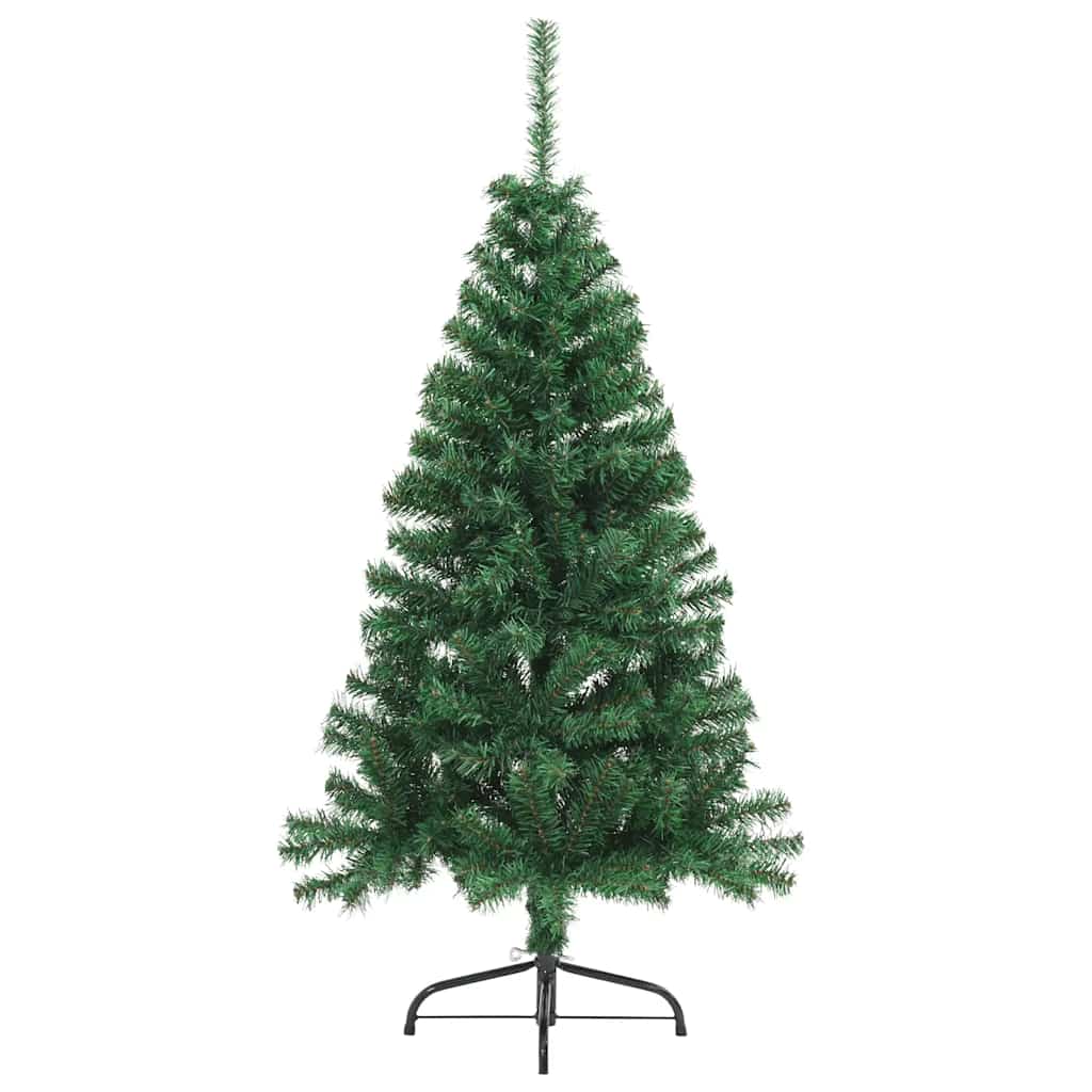 Kunstkerstboom met standaard half 150 cm PVC groen