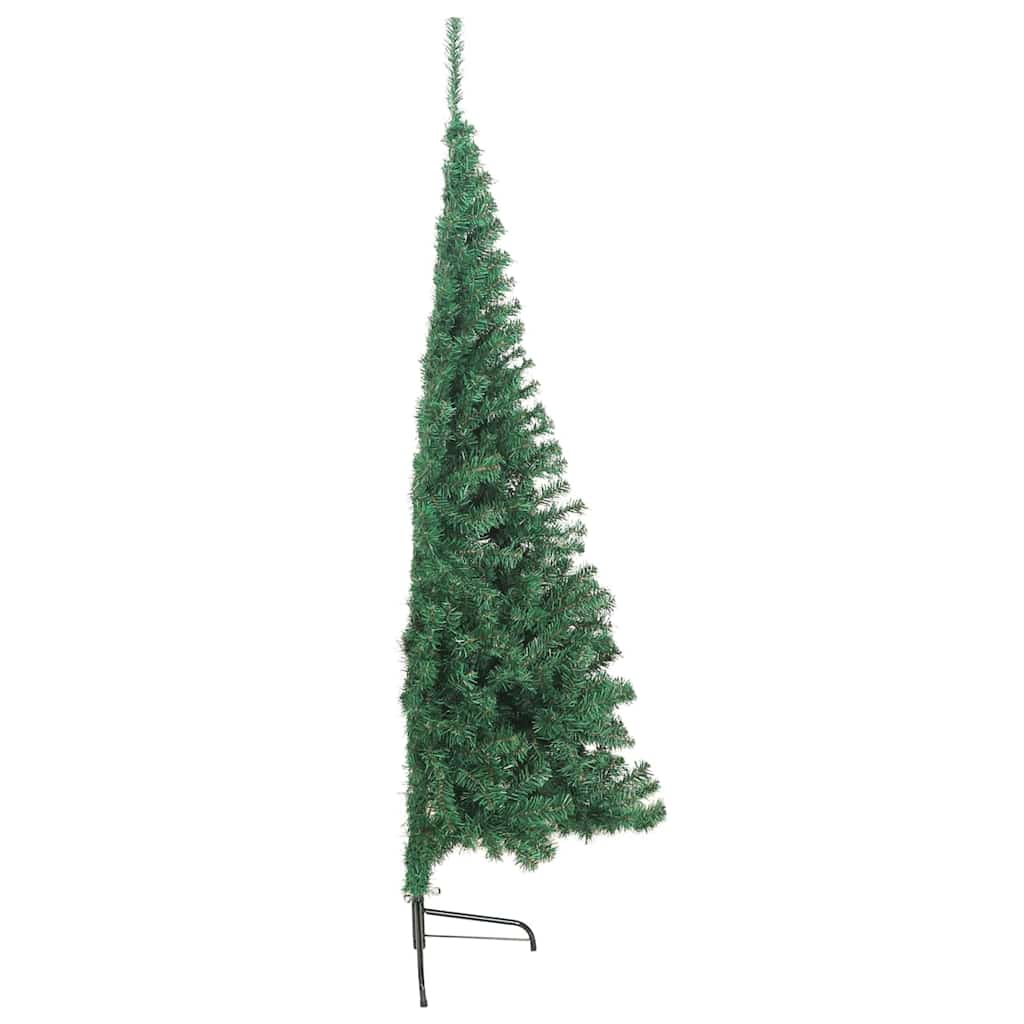 Kunstkerstboom met standaard half 180 cm PVC groen