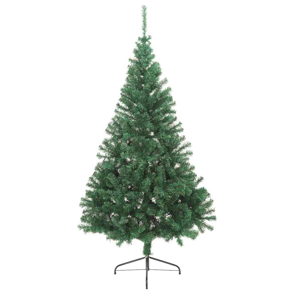 Kunstkerstboom met standaard half 210 cm PVC groen