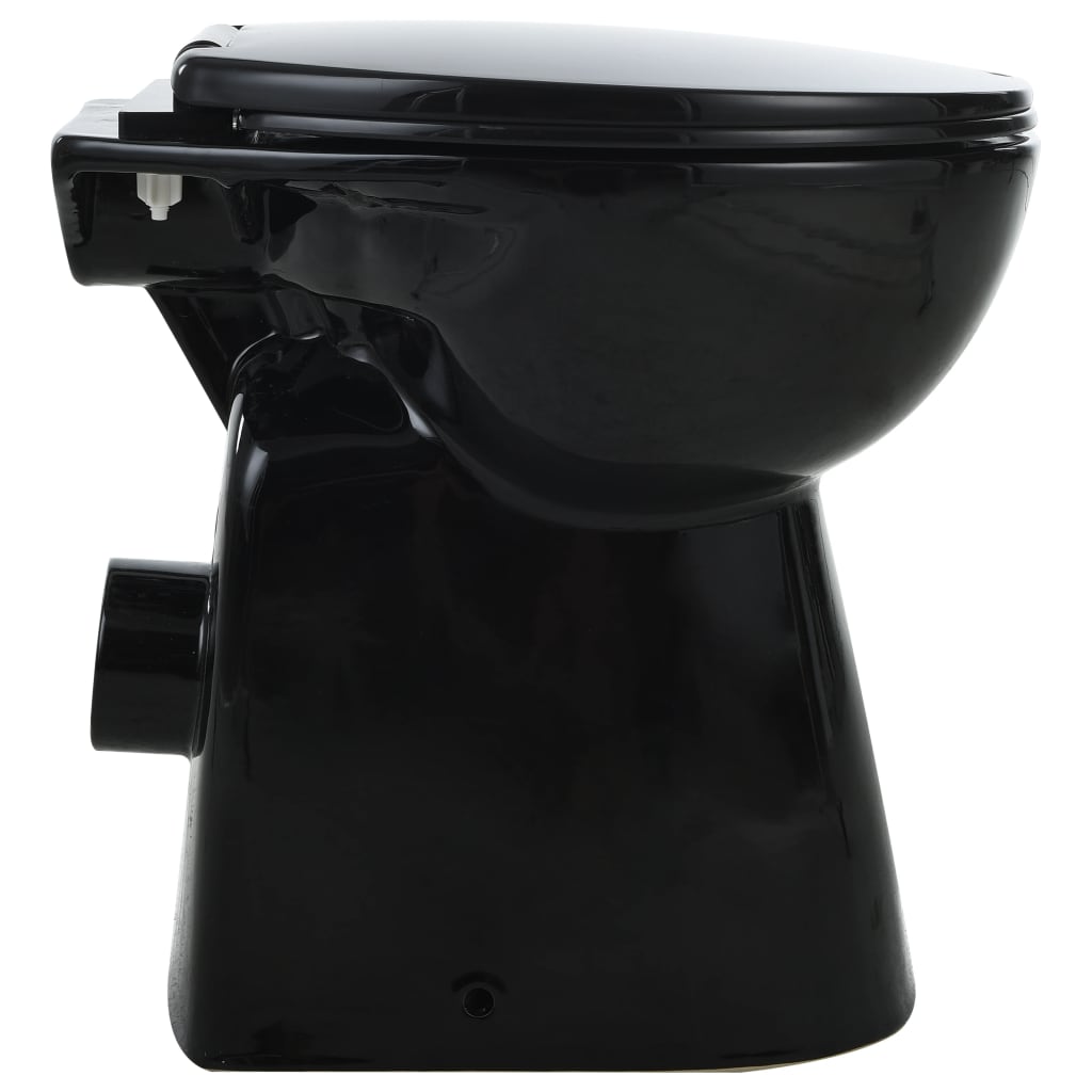 Toilet verhoogd 7 cm soft-close randloos keramiek zwart