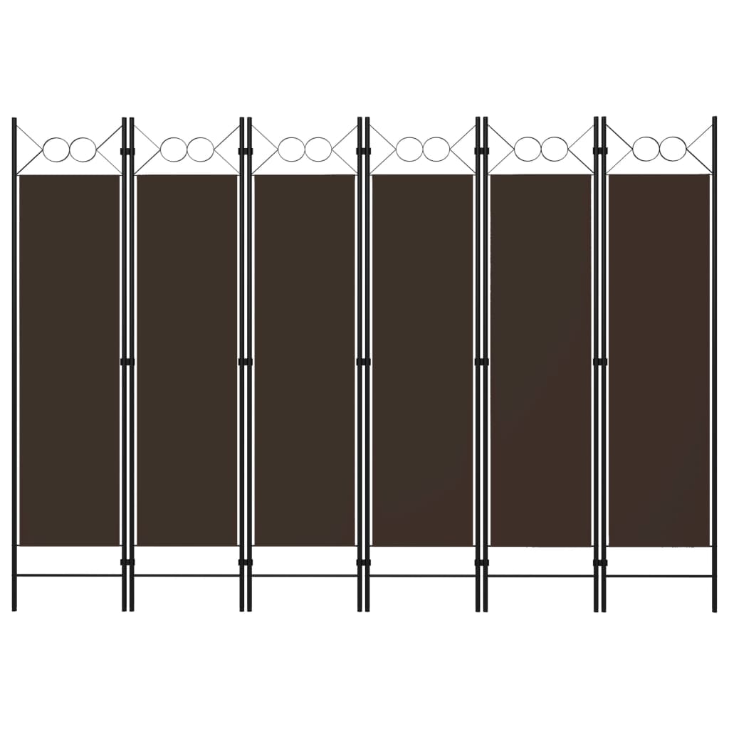 Kamerscherm Met Panelen 240X180 Cm 6 Bruin