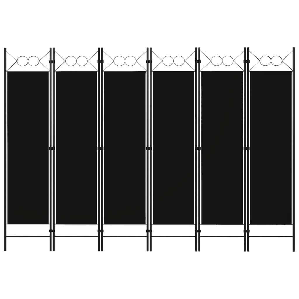 Kamerscherm Met Panelen 240X180 Cm 6 Zwart