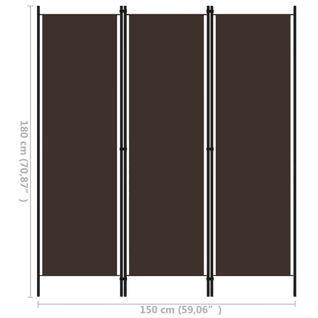 Kamerscherm Met Panelen 150X180 Cm 3 Bruin