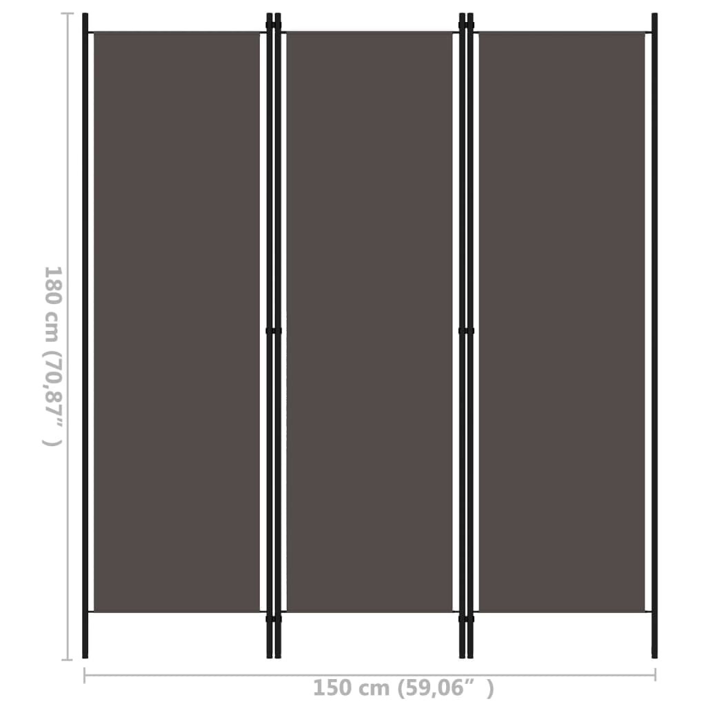 Kamerscherm Met Panelen 150X180 Cm 3 Antraciet