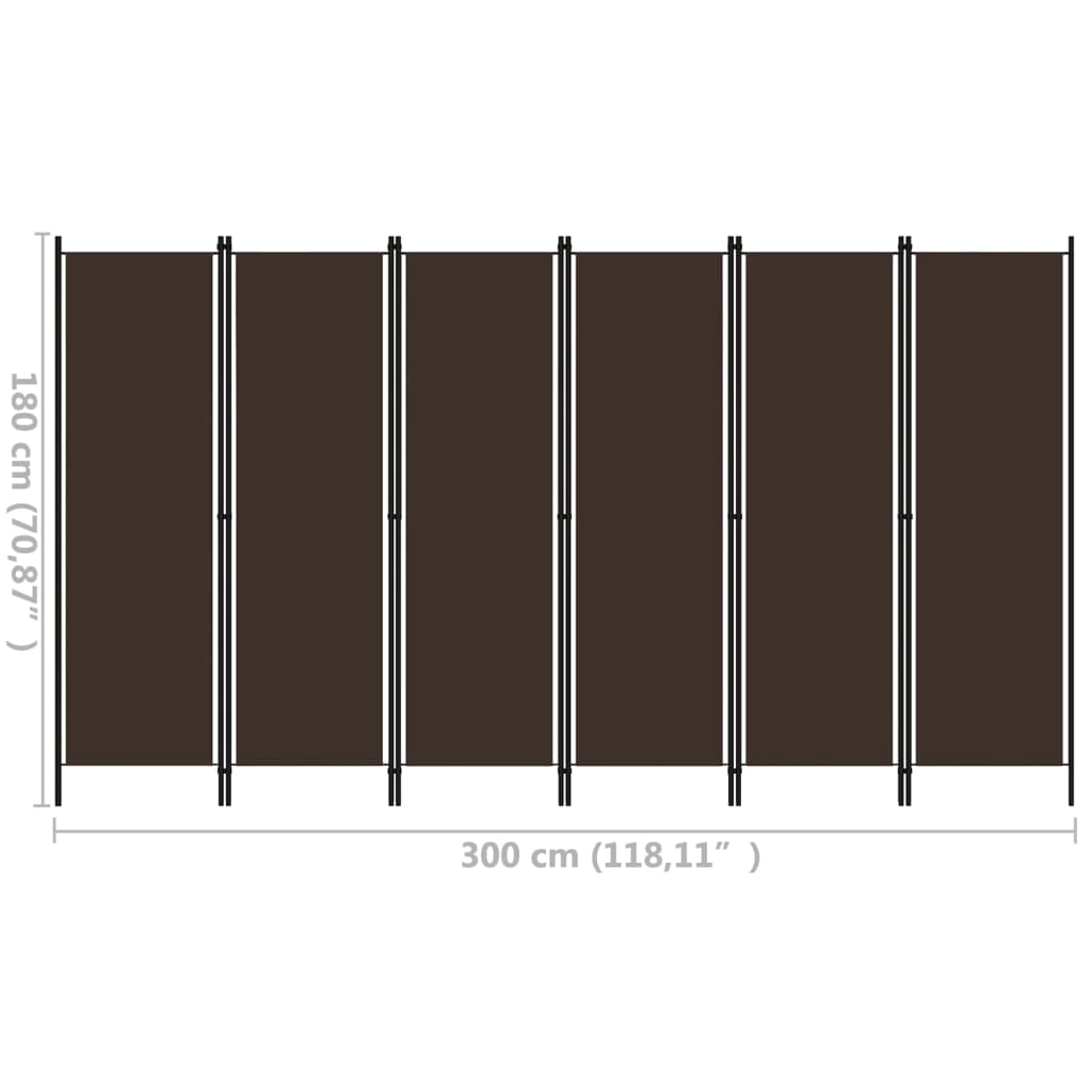 Kamerscherm Met Panelen 300X180 Cm 6 Bruin