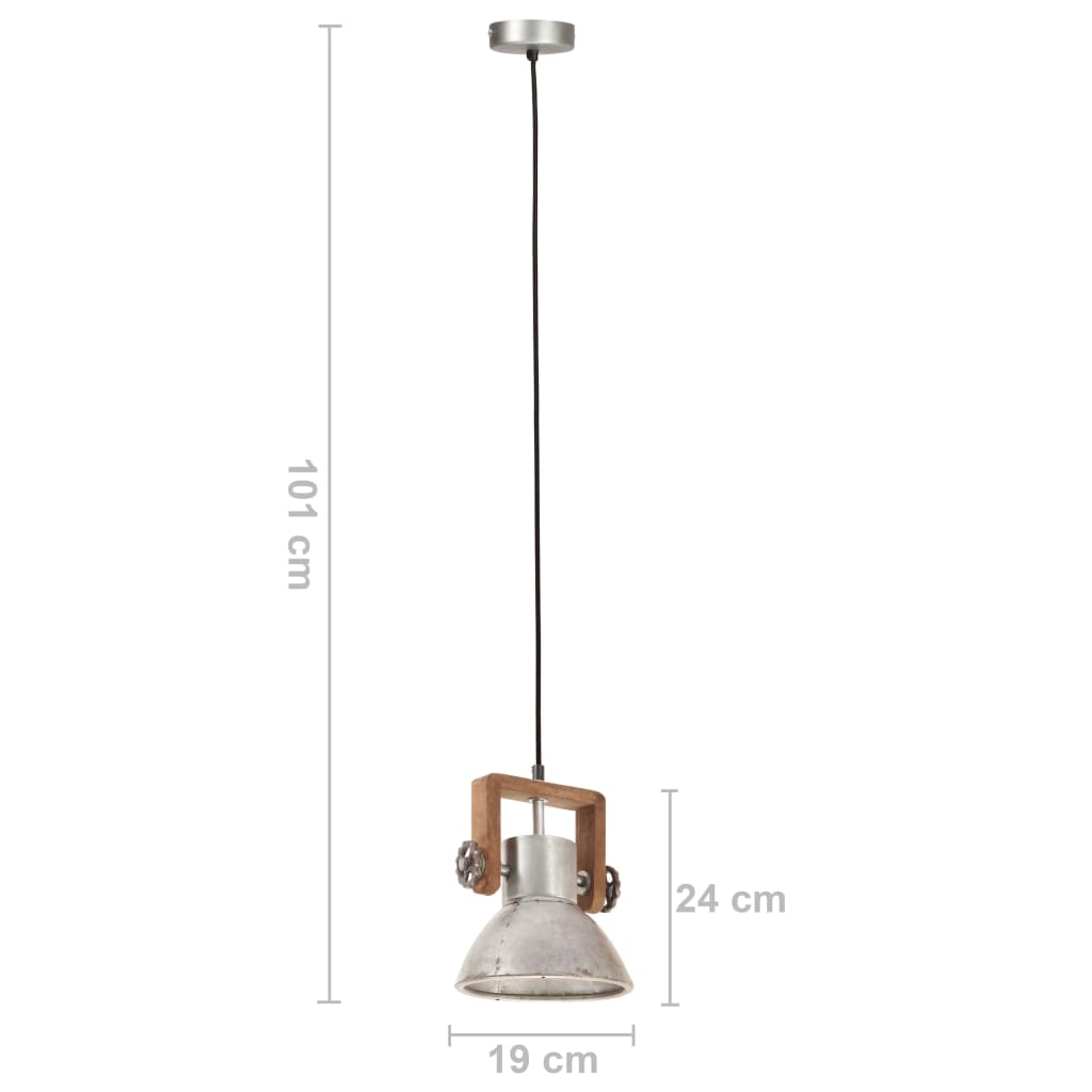 Hanglamp industrieel rond 25 W E27 19 cm zilverkleurig