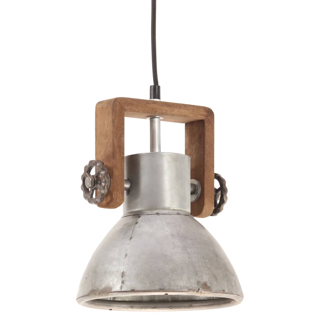 Hanglamp industrieel rond 25 W E27 19 cm zilverkleurig