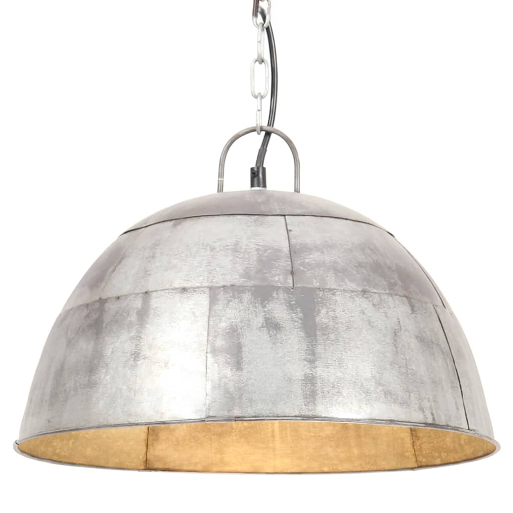 Hanglamp industrieel vintage rond 25 W E27 41 cm zilverkleurig