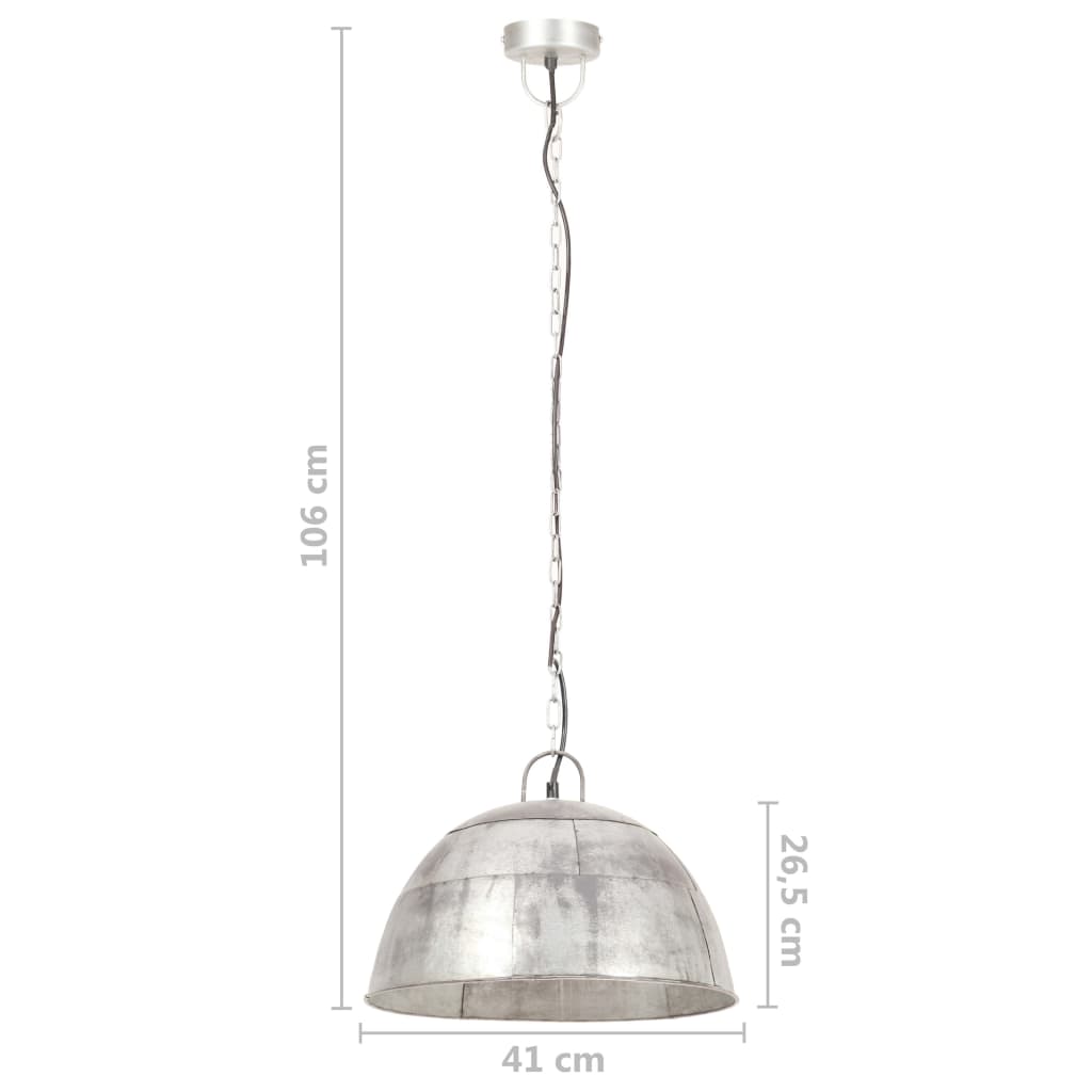 Hanglamp industrieel vintage rond 25 W E27 41 cm zilverkleurig