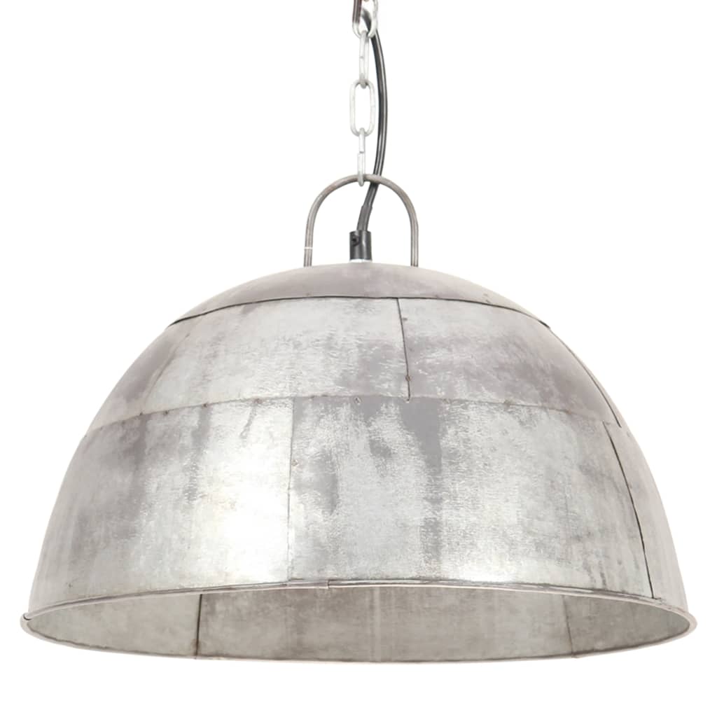 Hanglamp industrieel vintage rond 25 W E27 41 cm zilverkleurig