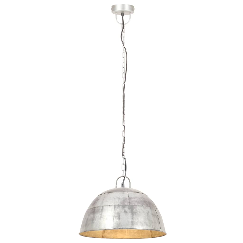 Hanglamp industrieel vintage rond 25 W E27 41 cm zilverkleurig