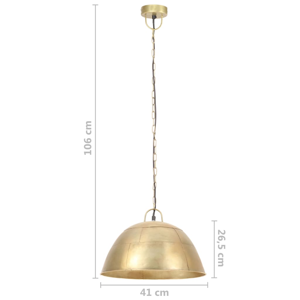 Hanglamp industrieel vintage rond 25 W E27 41 cm messingkleurig