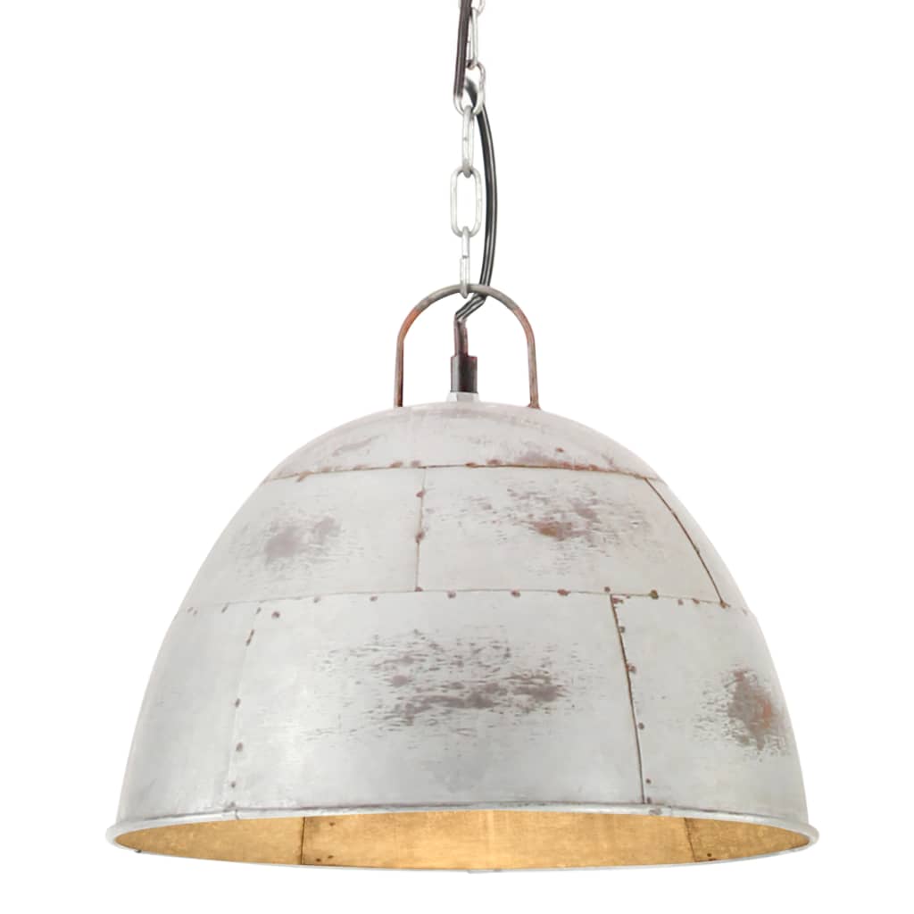 Hanglamp industrieel vintage rond 25 W E27 31 cm zilverkleurig