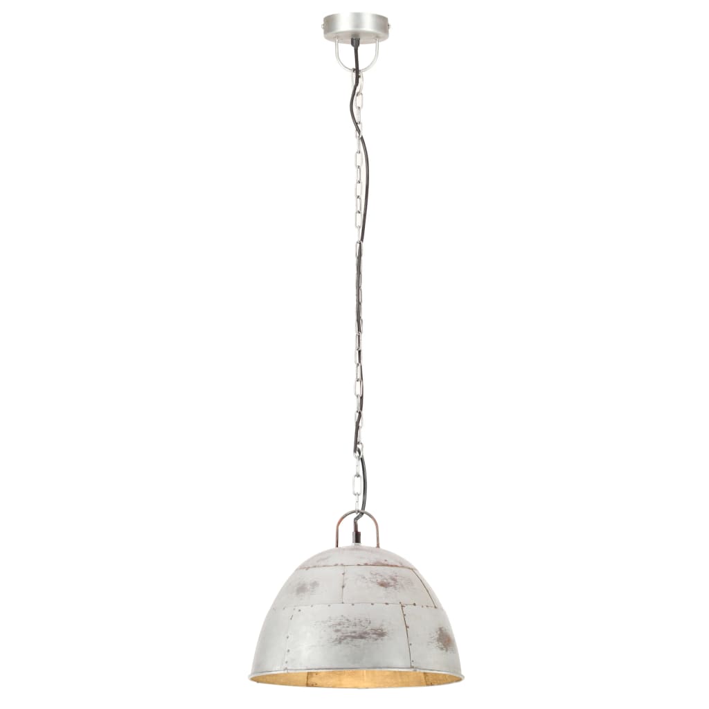 Hanglamp industrieel vintage rond 25 W E27 31 cm zilverkleurig