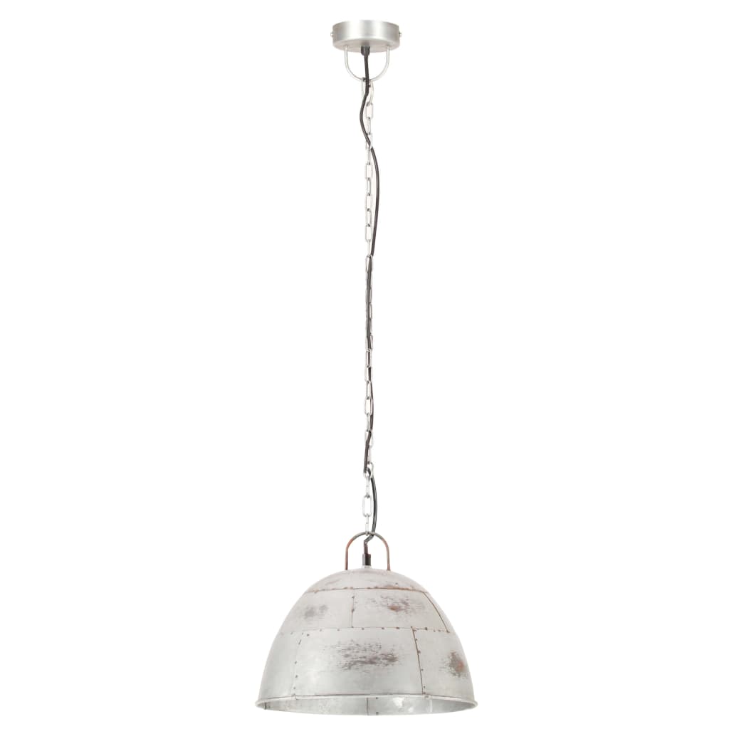 Hanglamp industrieel vintage rond 25 W E27 31 cm zilverkleurig