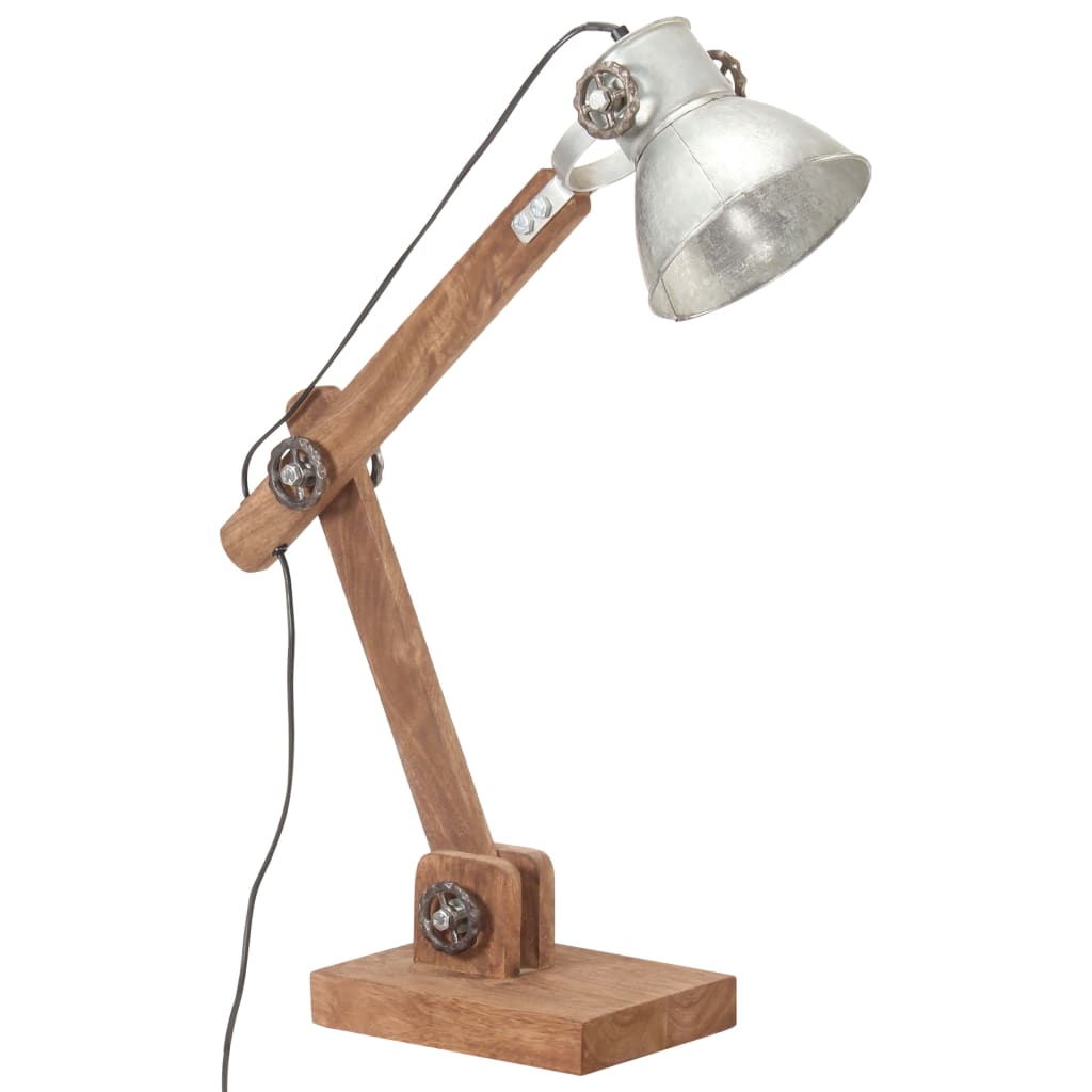 Bureaulamp Industrieel Rond E27 58X18X90 Cm Zilverkleurig Groen