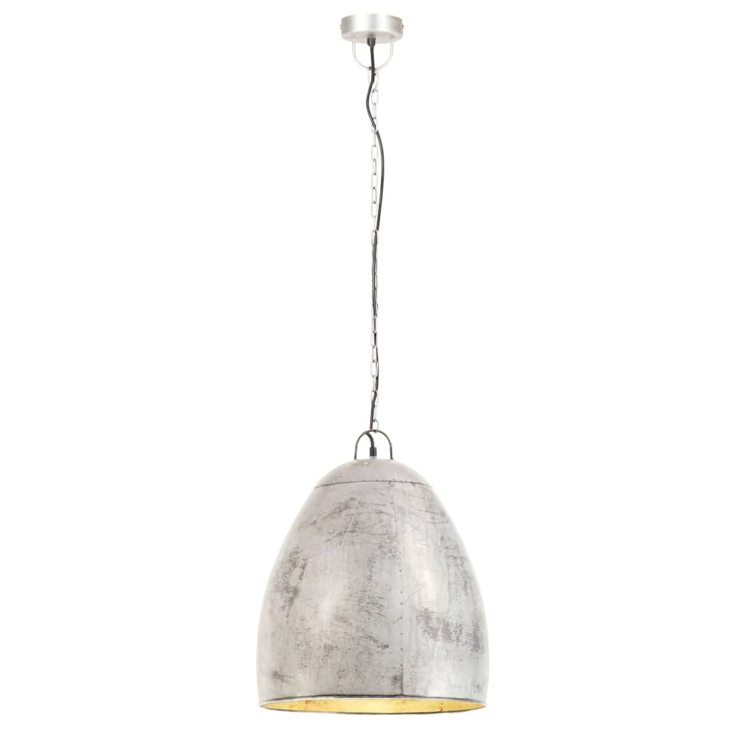 Hanglamp industrieel rond 25 W E27 42 cm zilverkleurig