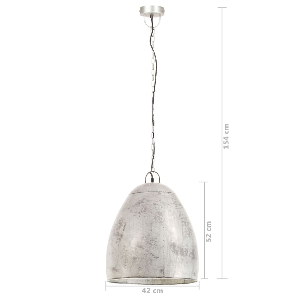 Hanglamp industrieel rond 25 W E27 42 cm zilverkleurig