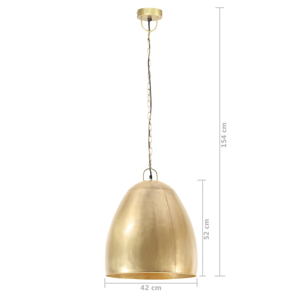 Hanglamp industrieel rond 25 W E27 42 cm messingkleurig