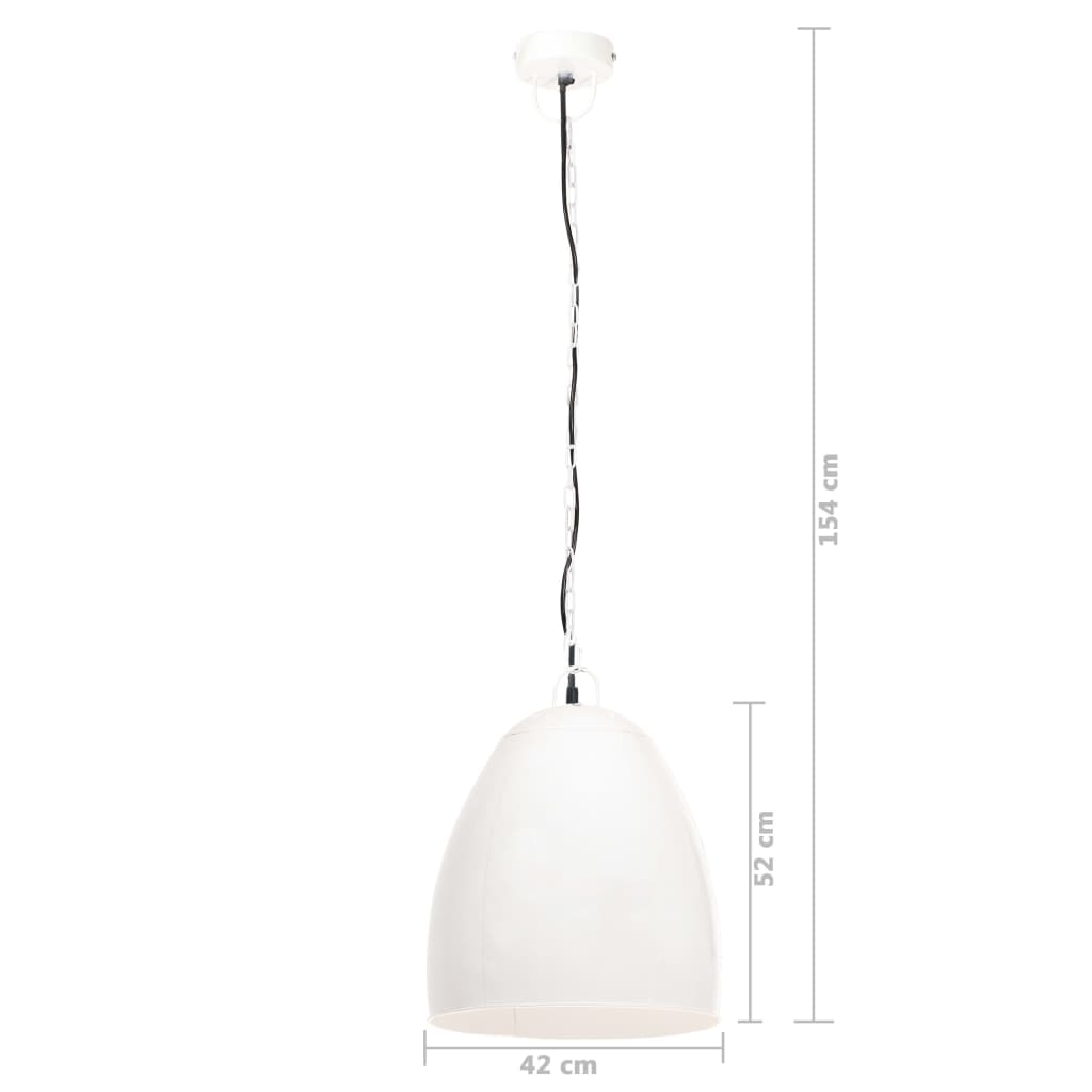 Hanglamp Industrieel Rond 25 W E27 42 Cm Wit 1 Ø 42 cm